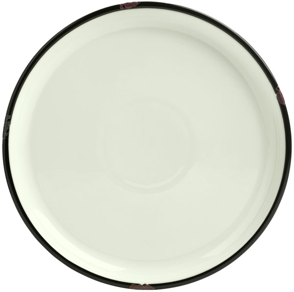 talerz płaski Liron; 21x2.5 cm (ØxW); biel kremowa/czarny; okrągły; 6 sztuka / opakowanie