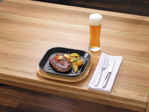 patelnia do serwowania Pegosi karbowana; 20.5x20.5 cm (DxS); czarny; kwadrat