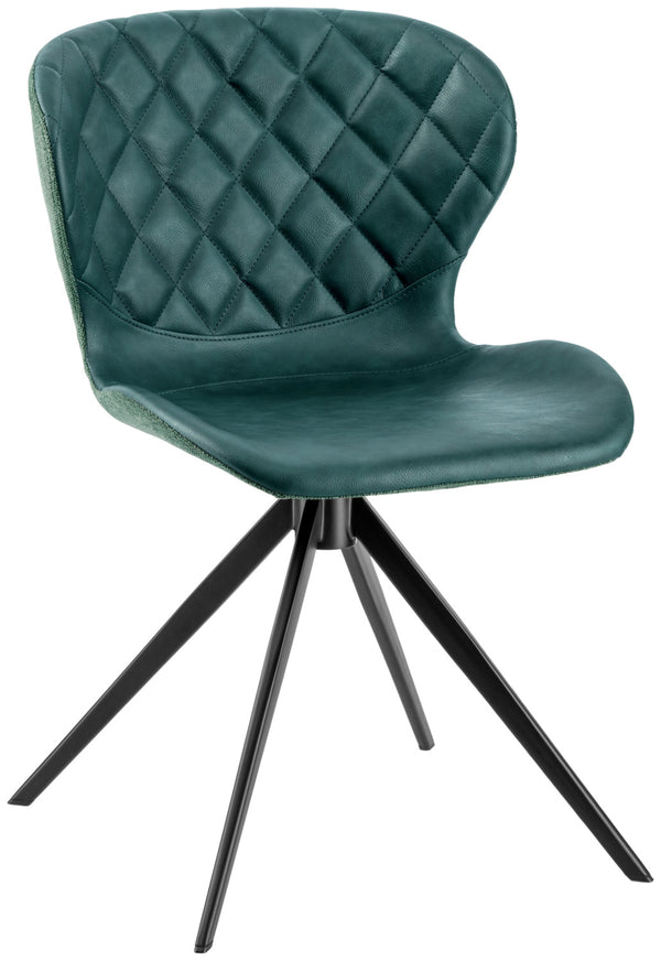 krzesło Kansas; 49x56x78 cm (SxGxW); siedzisko niebieski petrol, stelaż czarny; 2 sztuka / opakowanie