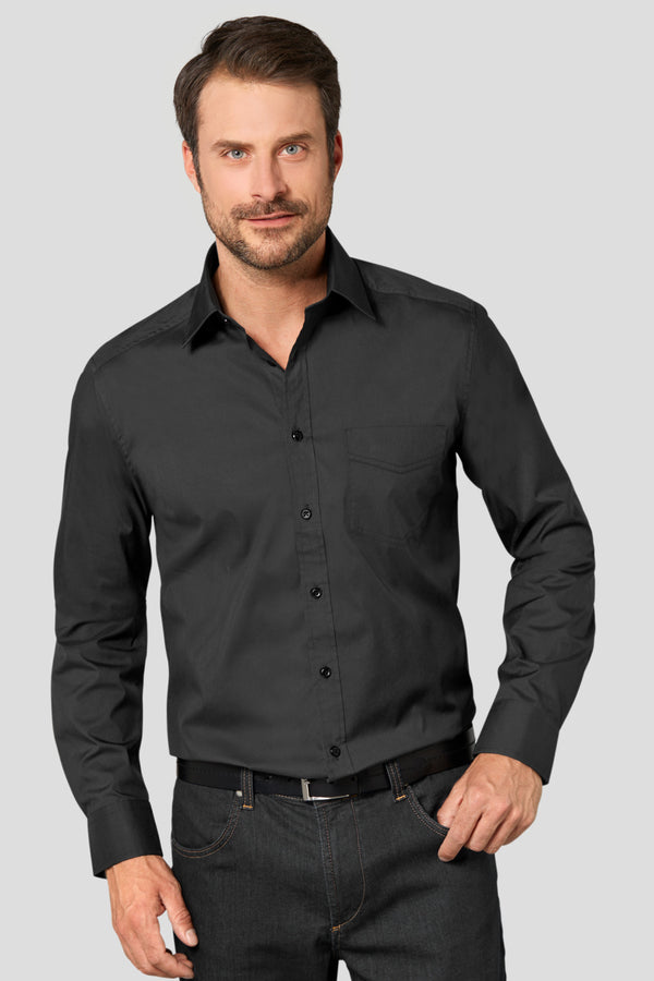 koszula męska Kim długi rękaw; Kleidergröße 39/40; czarny