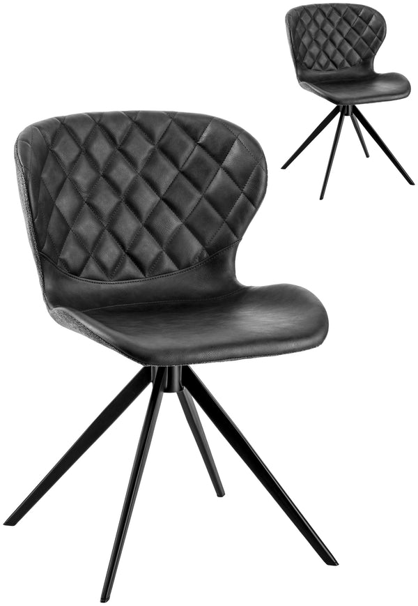 krzesło Kansas; 49x56x78 cm (SxGxW); siedzisko czarny/jasny szary, stelaż czarny; 2 sztuka / opakowanie