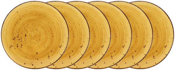 talerz płaski Nebro; 25 cm (Ø); żółty; okrągły; 6 sztuka / opakowanie