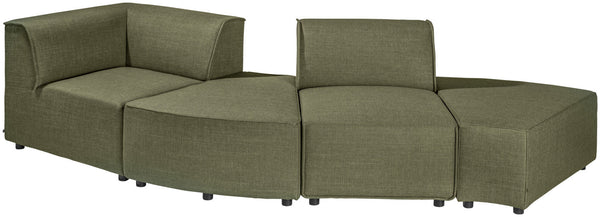 element środkowy Belford tkanina; 71x93x70 cm (SxGxW); siedzisko zielony