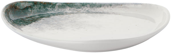 talerz płaski Purior; 18.5x17x2.5 cm (DxSxW); biały/niebieski petrol; prostokątny; 6 sztuka / opakowanie