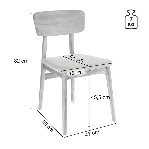 Stuhl Yorin Stoff; 47x55x82 cm (SxGxW); antracyt; 2 sztuka / opakowanie
