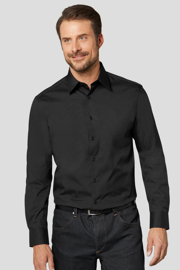 koszula męska Delano długi rękaw; Kleidergröße 43/44; czarny