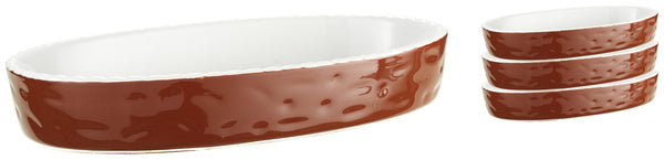 naczynie do zapiekania Aripa; 540ml, 24x13x4 cm (DxSxW); brązowy; owalny; 4 sztuka / opakowanie
