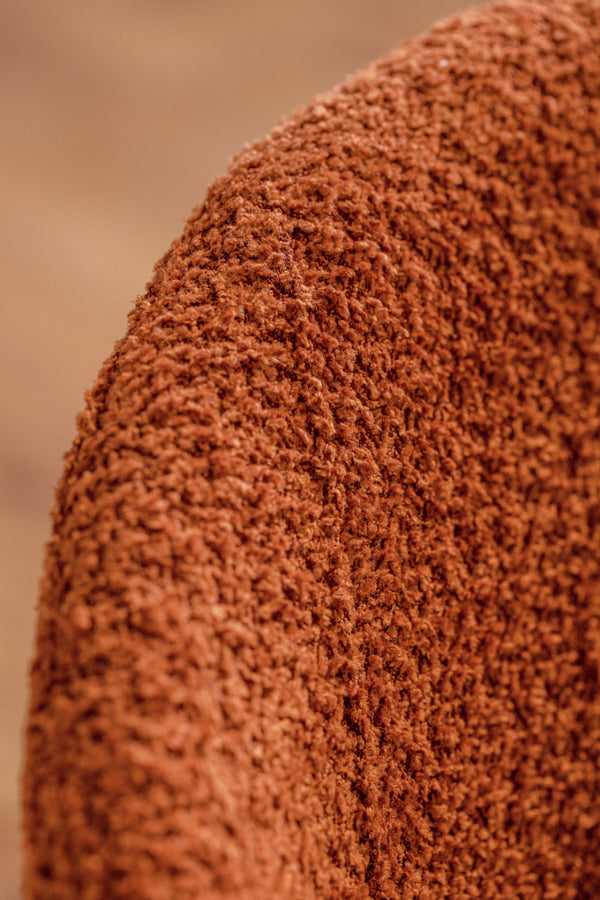 krzesło Lindo Boucle; 55x65x85 cm (SxGxW); siedzisko terakota, stelaż czarny