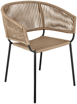 Stuhl Samo; 62x58x78 cm (SxGxW); siedzisko beżowy, stelaż czarny; 2 sztuka / opakowanie