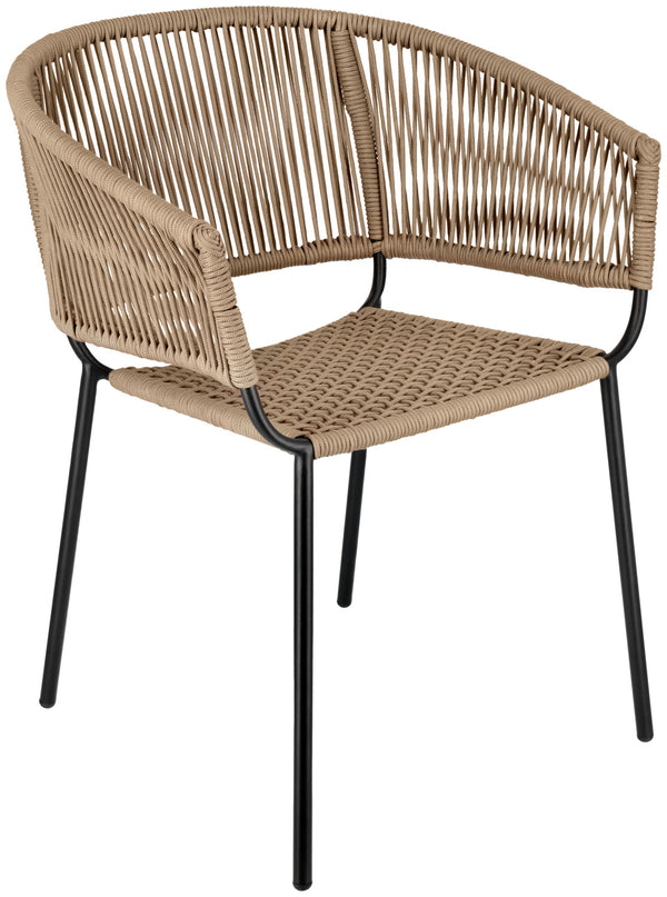 Stuhl Samo; 62x58x78 cm (SxGxW); siedzisko beżowy, stelaż czarny; 2 sztuka / opakowanie