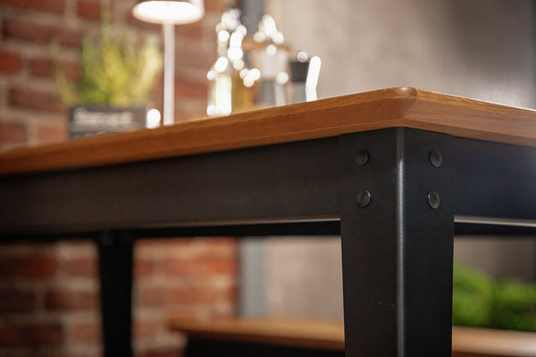 stół Acerios; 160x80x76 cm (DxSxW); Platte dąb antyczny, stelaż czarny; prostokątny