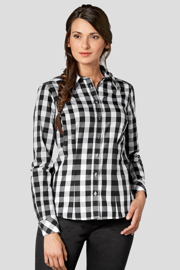 bluzka damska Davis długi rękaw; Kleidergröße 44; czarny/biały