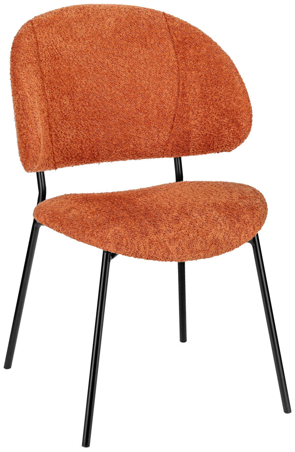 krzesło Lindo Boucle; 55x65x85 cm (SxGxW); siedzisko terakota, stelaż czarny