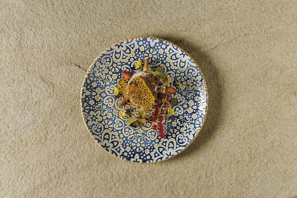 talerz płaski Alhambra; 21 cm (Ø); niebieski/biały/brązowy; okrągły; 12 sztuka / opakowanie