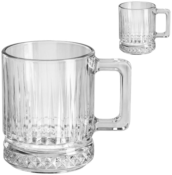 kubek Elysia; 250ml, 8x9.4 cm (ØxW); transparentny; 2 sztuka / opakowanie