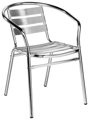 krzesło aluminiowe Limona z podłokietnikami; 53x57x73 cm (SxGxW); siedzisko srebro, stelaż srebro; 4 sztuka / opakowanie