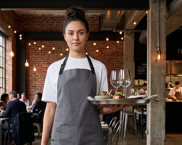 Miejski styl w uniformach kelnerskich