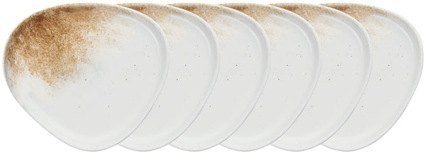 talerz płaski Purior; 18.5x17x2.5 cm (DxSxW); biały/brązowy; prostokątny; 6 sztuka / opakowanie