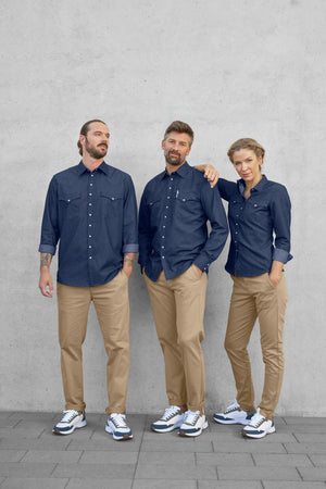 Jeanshemd Ryan; Kleidergröße 45/46; ciemny niebieski