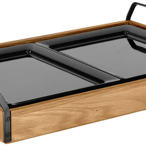 witrynka chłodząca Montana dąb melamina czarna 1/2; Größe GN 1/1