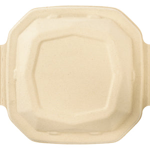 pokrywa z bagassy Eco V; 24.4x19.2x3.2 cm (DxSxW); brązowy; kwadrat; 50 sztuka / opakowanie