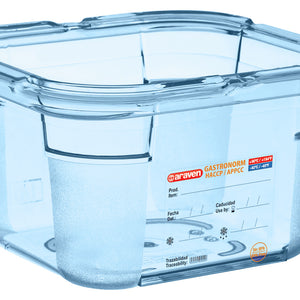 pojemnik na żywność GN 1/6 niebieski; Größe GN 1/6, 1500ml, 17.6x16.2x10 cm (DxSxG); niebieski