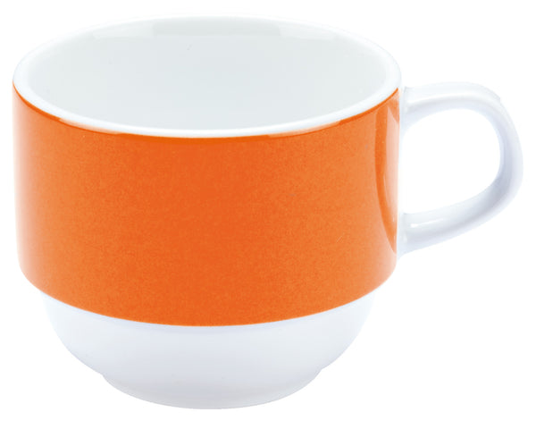 filiżanka do kawy Multi-Color; 160ml, 7x6 cm (ØxW); biały/pomarańczowy; okrągły; 6 sztuka / opakowanie