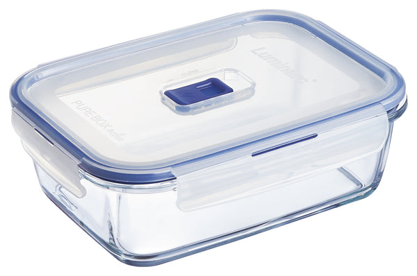 miska szklana Pure Box Active z pokrywą prostokątna; 1220ml, 20.8x15.3x7.4 cm (DxSxW); transparentny; prostokątny; 6 sztuka / opakowanie