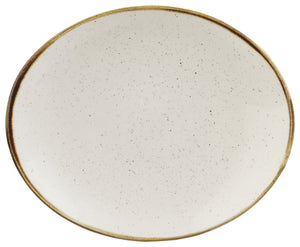 talerz Stonecast Barley White owalny; 19.2x16 cm (DxS); biały/brązowy; owalny; 12 sztuka / opakowanie