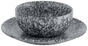 spodek Mamaro do miski 15.5x6.5 cm; 22.5x2 cm (ØxW); czarny/biały; okrągły; 4 sztuka / opakowanie