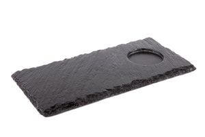 taca z łupka naturalnego; 25x12x0.7 cm (DxSxW); czarny; prostokątny