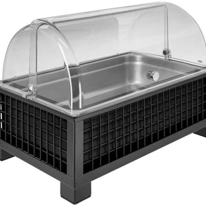 witrynka chłodząca Portland 10 cm stal szlachetna 1/1; Größe GN 1/1, 55.4x35.2x29.9 cm (DxSxW); antracyt/transparentny/stal nierdzewna; prostokątny