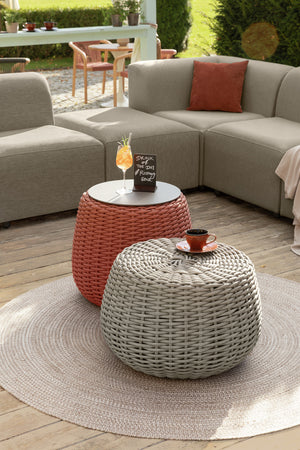 Outdoor Sitz-Pouf / Beistelltisch Tavano; 55x50 cm (ØxW); -; cylindryczny