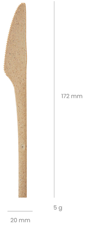 nóż wielokrotnego użytku Refork; 17.2 cm (D); brązowy; 50 sztuka / opakowanie