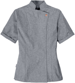 bluza kucharska damska Scott Chambray krótki rękaw ; Kleidergröße 34; szary