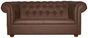 sofa 2-osobowa Chesterfield z nogami; 167x97x72.5 cm (SxGxW); siedzisko brązowy, stelaż brązowy