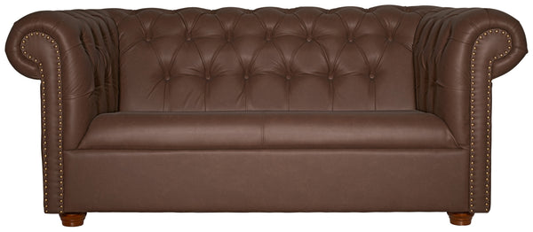 sofa 2-osobowa Chesterfield z nogami; 167x97x72.5 cm (SxGxW); siedzisko brązowy, stelaż brązowy