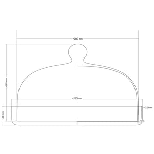 Cloche Elite mit Kuchenplatte; 26x16.5 cm (ØxW); transparentny