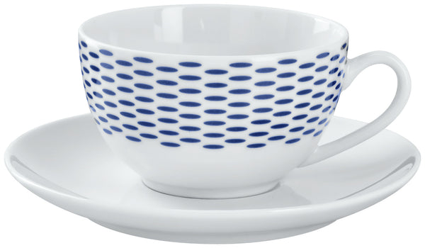 filiżanka do kawy Mixor ze wzorem; 220ml, 9.5x5.5 cm (ØxW); biały/niebieski; okrągły; 6 sztuka / opakowanie