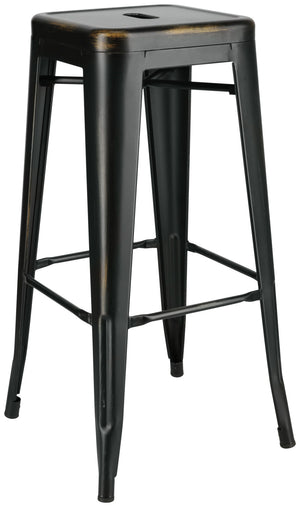 Barhocker Ferano im Industriedesign; 42.8x42.8x75.8 cm (SxGxW); czarny/brąz; 2 sztuka / opakowanie