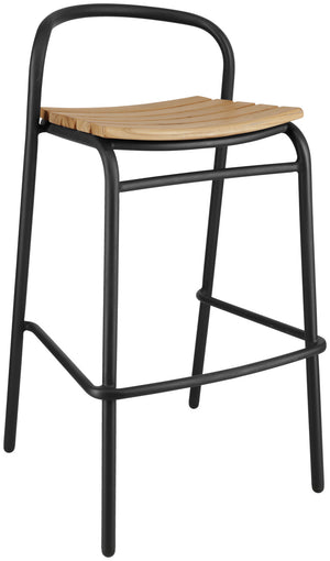 Outdoor-Teak-Barstuhl Zolia; 50x50x95 cm (SxGxW); siedzisko brązowy