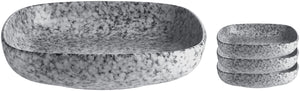 miska Mamoro kwadratowa; 1100ml, 21x21x4.5 cm (DxSxW); czarny/biały; kwadrat; 4 sztuka / opakowanie