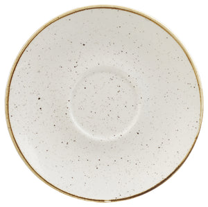 Cappuccino Untere Stonecast Barley White; 15.6 cm (Ø); biały/brązowy; okrągły; 12 sztuka / opakowanie