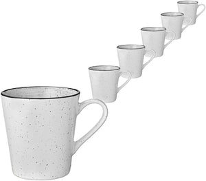 kubek Fungio; 300ml, 10x7.8 cm (ØxW); biały/czarny; 6 sztuka / opakowanie