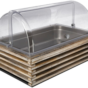 witrynka chłodząca Natchez 10 cm stal szlachetna 1/1; Größe GN 1/1, 57.5x37x27.7 cm (DxSxW); biały vintage/transparentny/stal nierdzewna; prostokątny