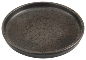 talerz płaski Ironstone z rantem; 21.5x2.15 cm (ØxW); ciemny brąz/czarny; okrągły; 6 sztuka / opakowanie