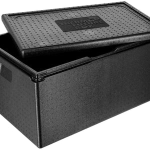 pojemnik uniwersalny z pokrywą; 80000ml, 68.5x48.5x36 cm (DxSxW); czarny