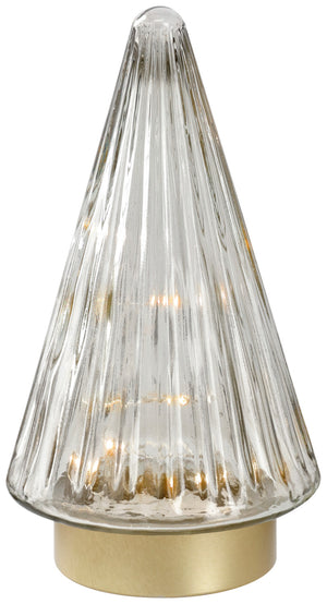 szklane drzewko LED Fenris; 10.8x19.5 cm (ØxW); złoto/transparentny