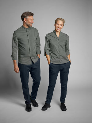 Hemd Langarm Lani Regular Fit; Kleidergröße 45/46; ciemny szary
