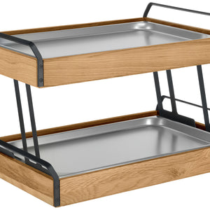 witrynka chłodząca Montana dąb flach Edelstahl 2x 1/1 zweistöckig; Größe GN 1/1